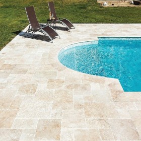 Travertin opus romain 4 formats piscine